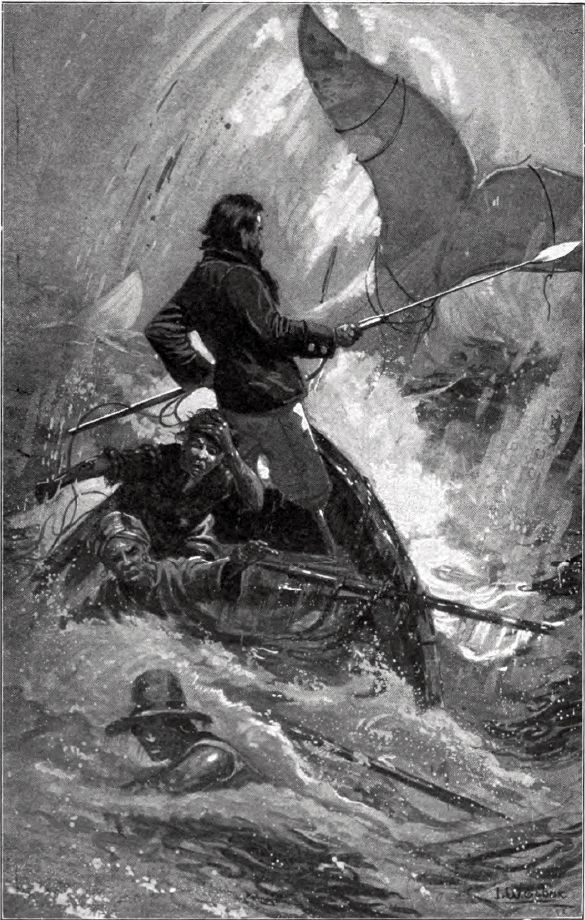 Moby Dick in a 1902 edition

I. W. Taber - Moby Dick - edition: Charles Scribner's Sons, New York

Illustration of the final chase of Moby-Dick.

Moby Dick, the great white whale, dominates the composition — massive, pale, and thrashing as it battles Captain Ahab's whaleboats. The whale is shown lunging or rearing from the ocean, its enormous body twisting, eyes fierce, and mouth open in defiance. The water surges violently around it, emphasizing the force of its movement.

Around Moby Dick, tiny whaleboats are depicted — fragile and dwarfed by the whale’s size. Sailors are shown in disarray; some clinging to the boats, others tossed into the sea. Captain Ahab, distinguishable by his grim posture and harpoon, caught in the fatal moment of his obsession.

https://en.wikipedia.org/wiki/Moby-Dick#/media/File:Moby_Dick_final_chase.jpg