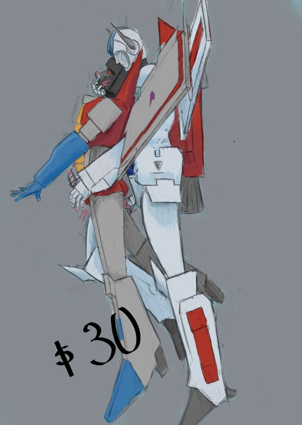 side-view of Skyfire and Starscream fucking nasty in a gray background
Colored and slightly rendered piece, if you want a commission like this it would be $30