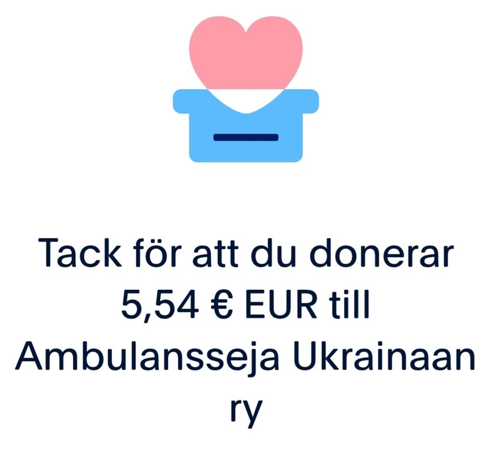 Screenshot of a #fiverfriday donation for Ukraine.