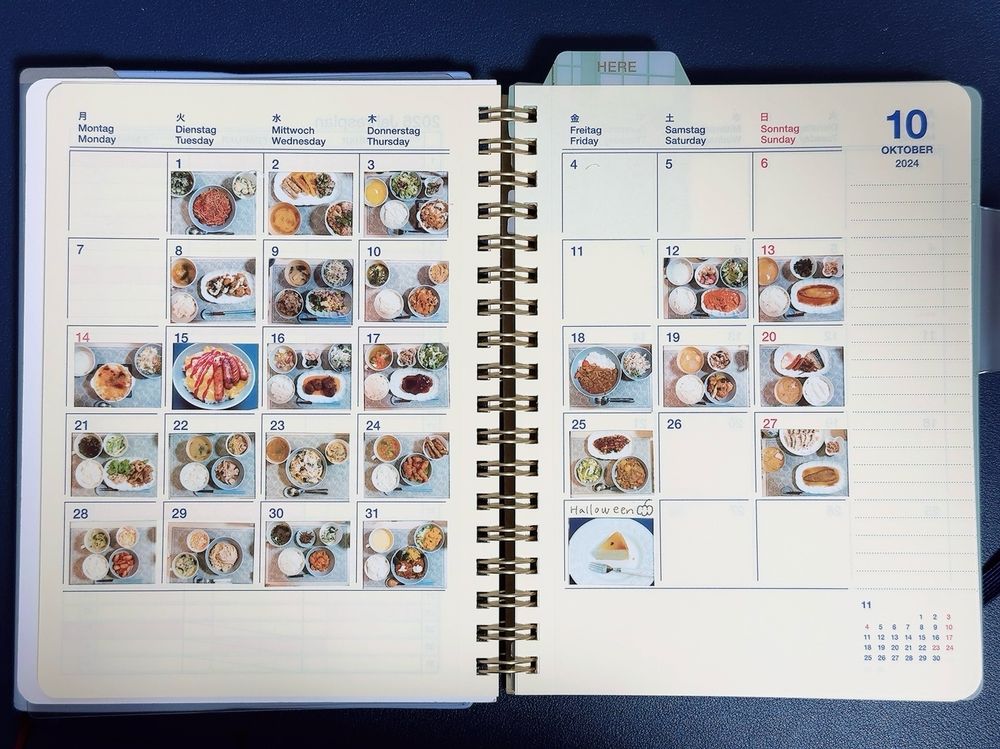 ロルバーンダイアリーLの2024年10月マンスリーページの写真