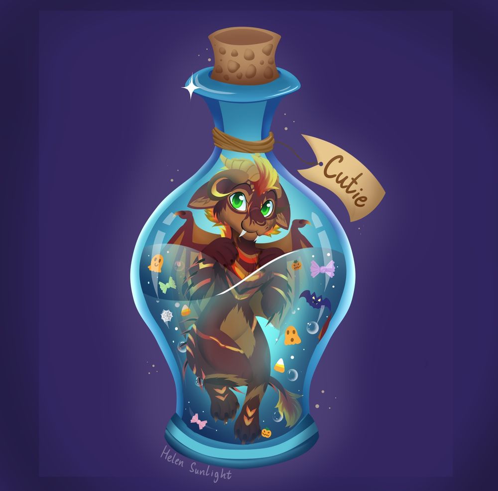 cutie dragon in a bottle