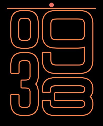 Flux watch face showing 9:33