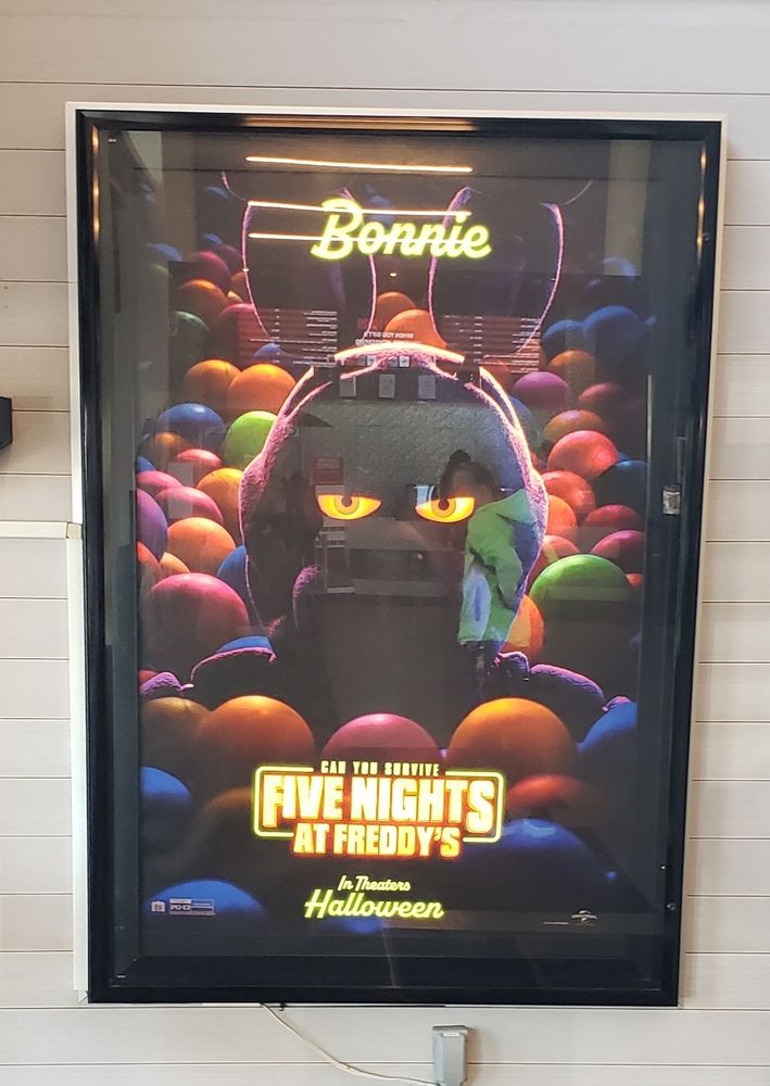 Five Nights at Freddy's poster featuring Bonnie and WAY too many reflections.