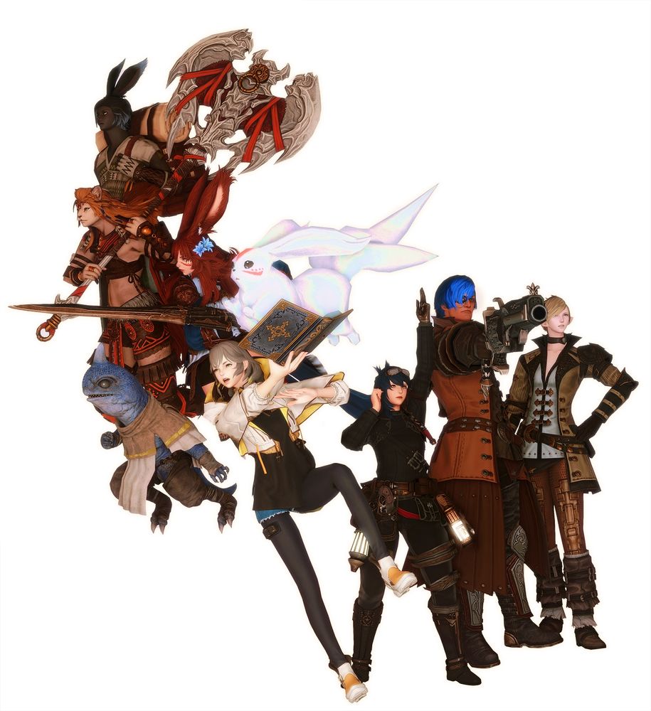 A recreation of 7.3's patch art, The Promise of Tomorrow. Meteor is replaced by my Warrior of Light, Viria, her carbuncle, Ran, and Viria's companion, Ciel.