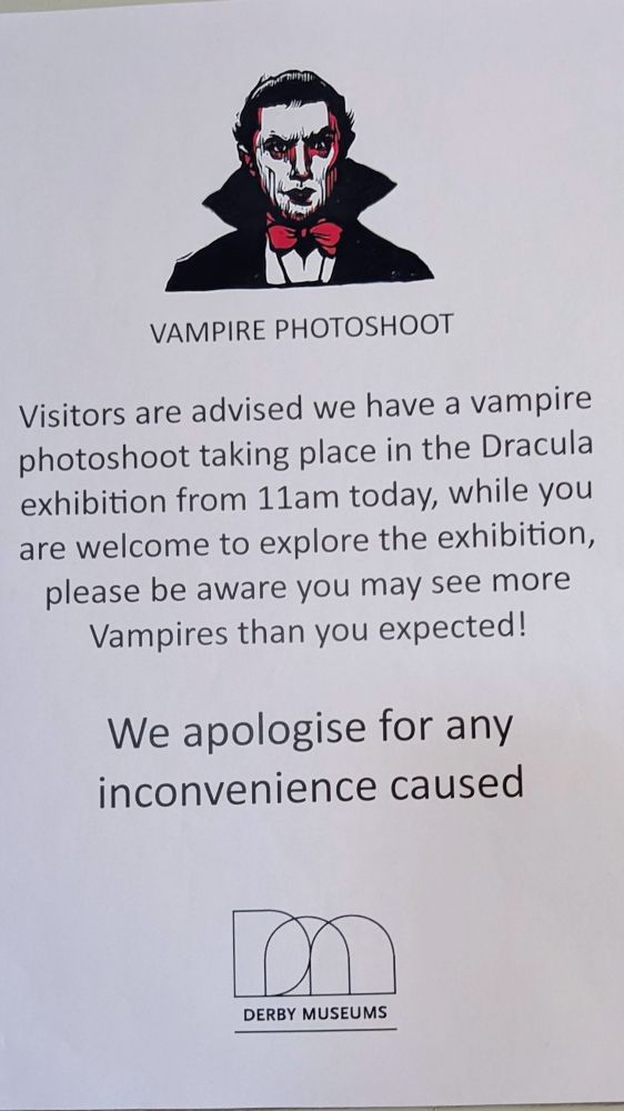 Vampire photoshoot warning.