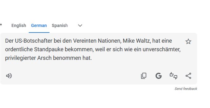 Der US-Botschafter bei den Vereinten Nationen, Mike Waltz, hat eine ordentliche Standpauke bekommen, weil er sich wie ein unverschämter, privilegierter Arsch benommen hat.
