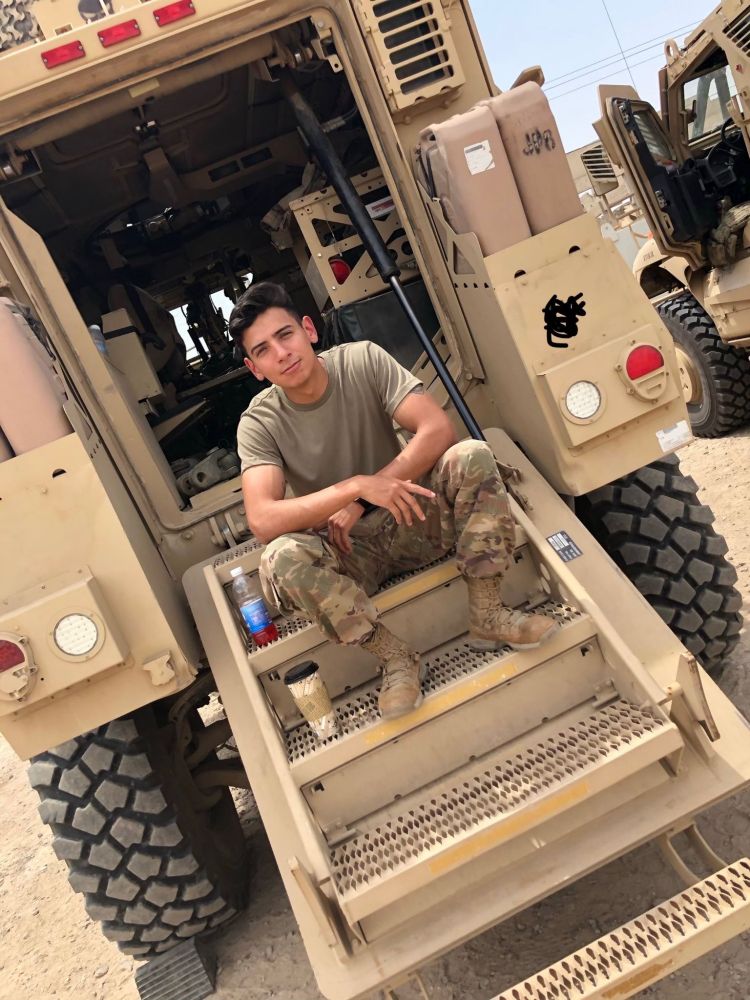 Mr George Retes during deployment in the US army