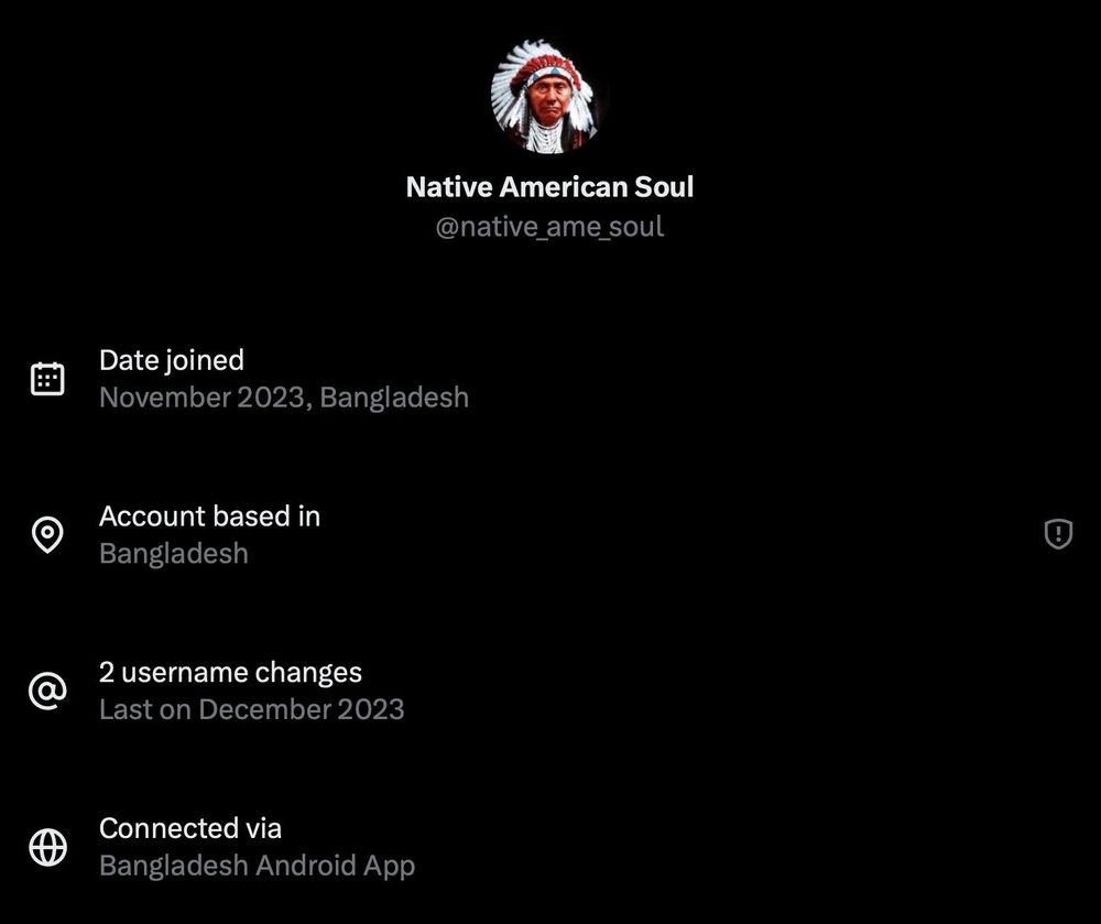 Native American Soul is from Bangladesh.