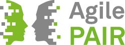 Logo of the interdisciplinary research center Agile PAIR at TU Dortmund University, Germany. Two abstracted faces look at each other.