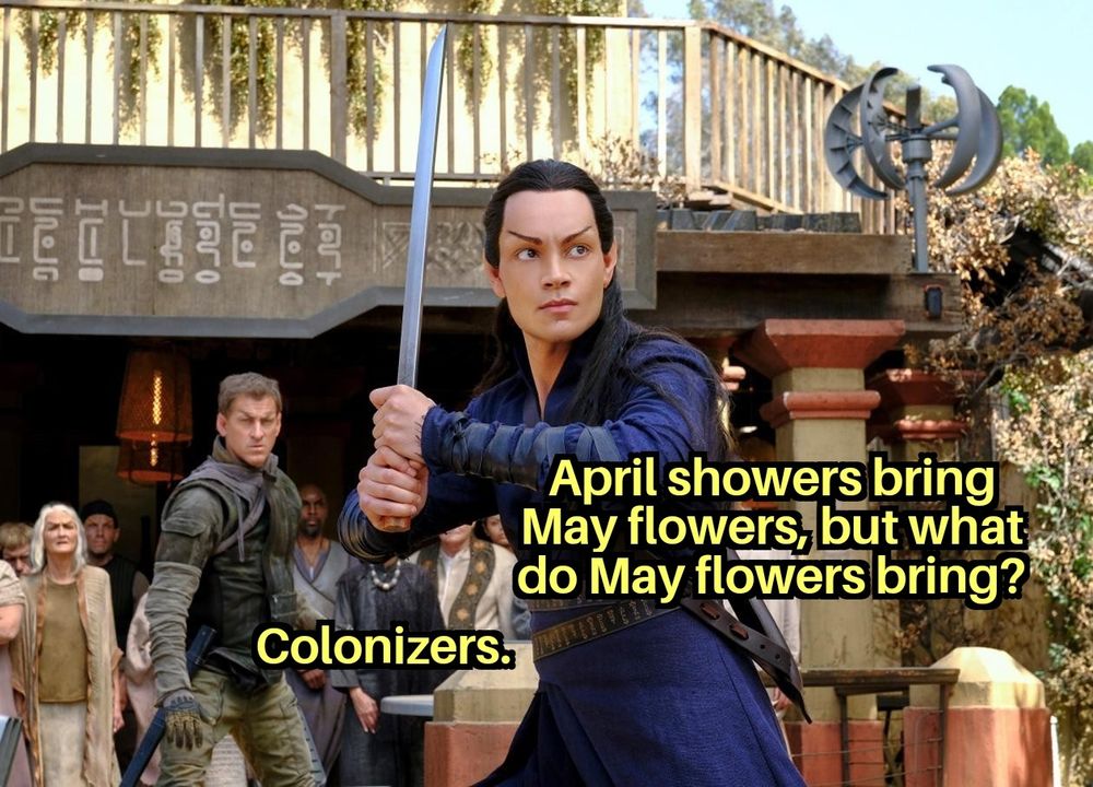 Elnor (Star Trek Picard) says April showers bring May flowers, but what do May flowers bring? Colonizers.