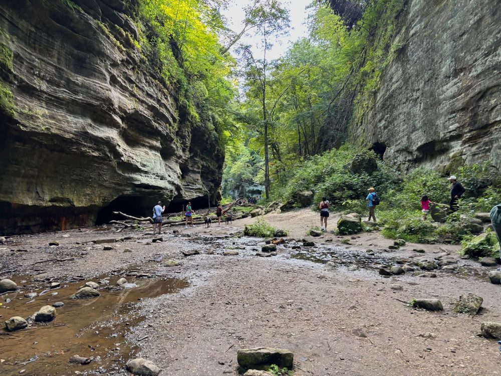 A view down a sandstone canyons in Matthiessen State Park
