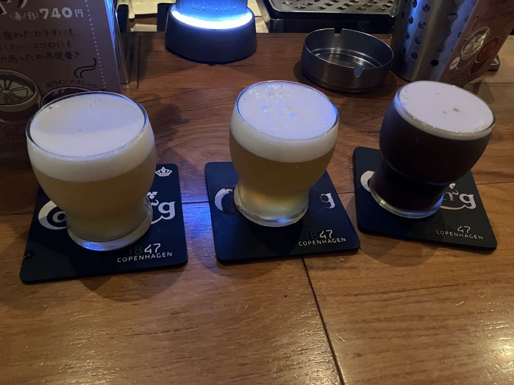 左から信州事変2024, ゆるブルWheat, Guinness