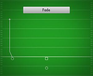 Image of a football fade route 