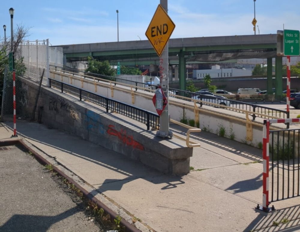 Walking Across Hamilton Ave Footbridge 2