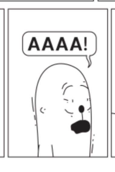 phillipe, a character from achewood, saying AAAA! with his mouth open 