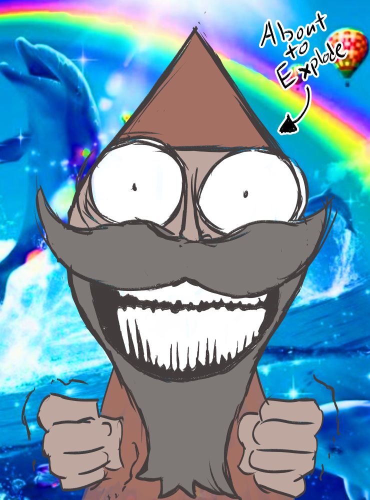 A gnome with trembling fists and gritted teeth