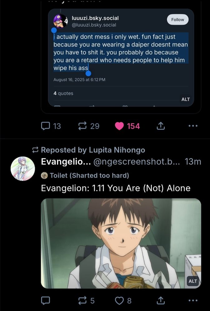 a screenshot of an Evangelion rebuild directly below the original post