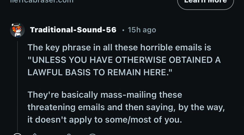 key phrase “unless you have otherwise a lawful basis”… basically mass-emailing these…
