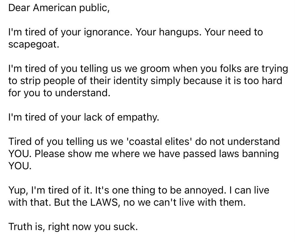 Something I just wrote on FB.