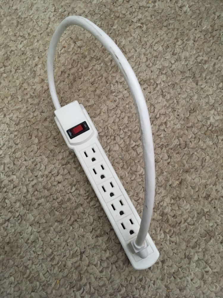 a photo of a power strip plugged into itself