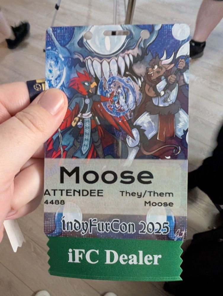 IndyFurCon badge for dealers table 