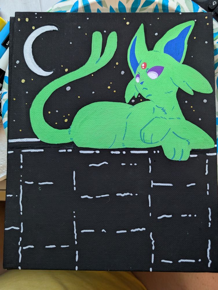 Shiny Espeon on a black canvas 