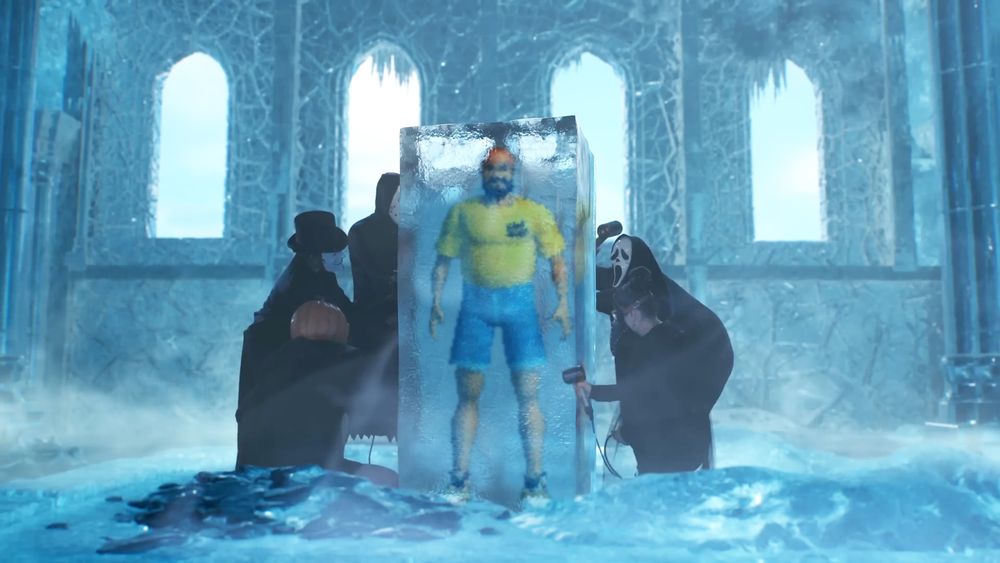 Dogs Bower from Blue Stinger, emerging from his frozen prison to once again inconvenience me with his game this christmas