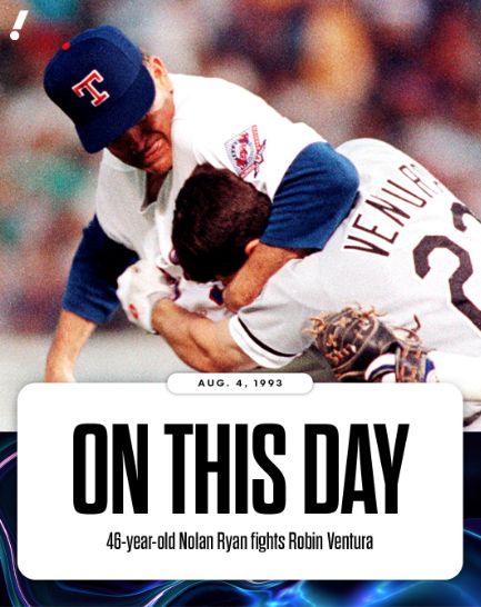 Nolan Ryan beating the shit of Robin Ventura after he charged the mound - foolishly 