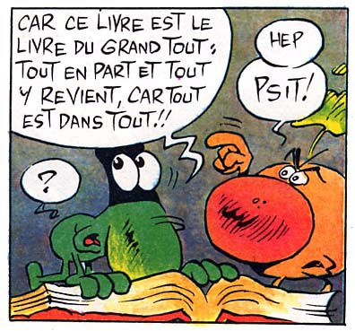 Le concombre masqué feuillette le livre du grand tout