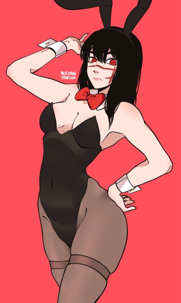 Yoru from Chainsaw Man in a bunny girl outfit