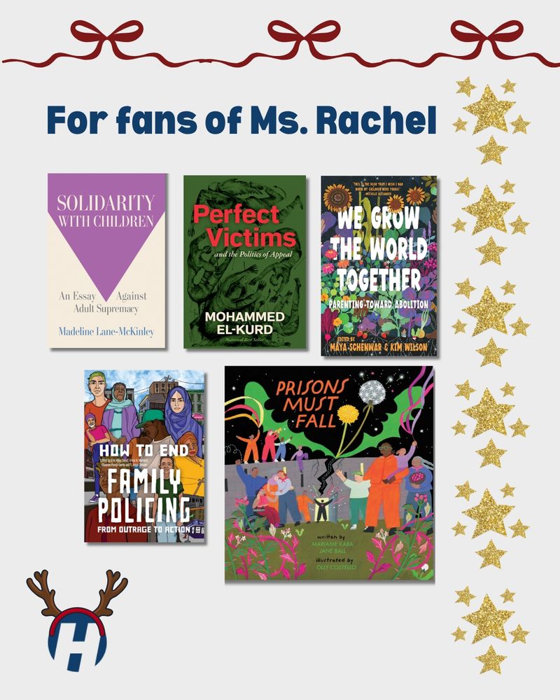 For fans of Ms. Rachel:
Solidarity with Children
Perfect Victims
We Grow the World Together
How to End Family Policing
Prisons Must Fall