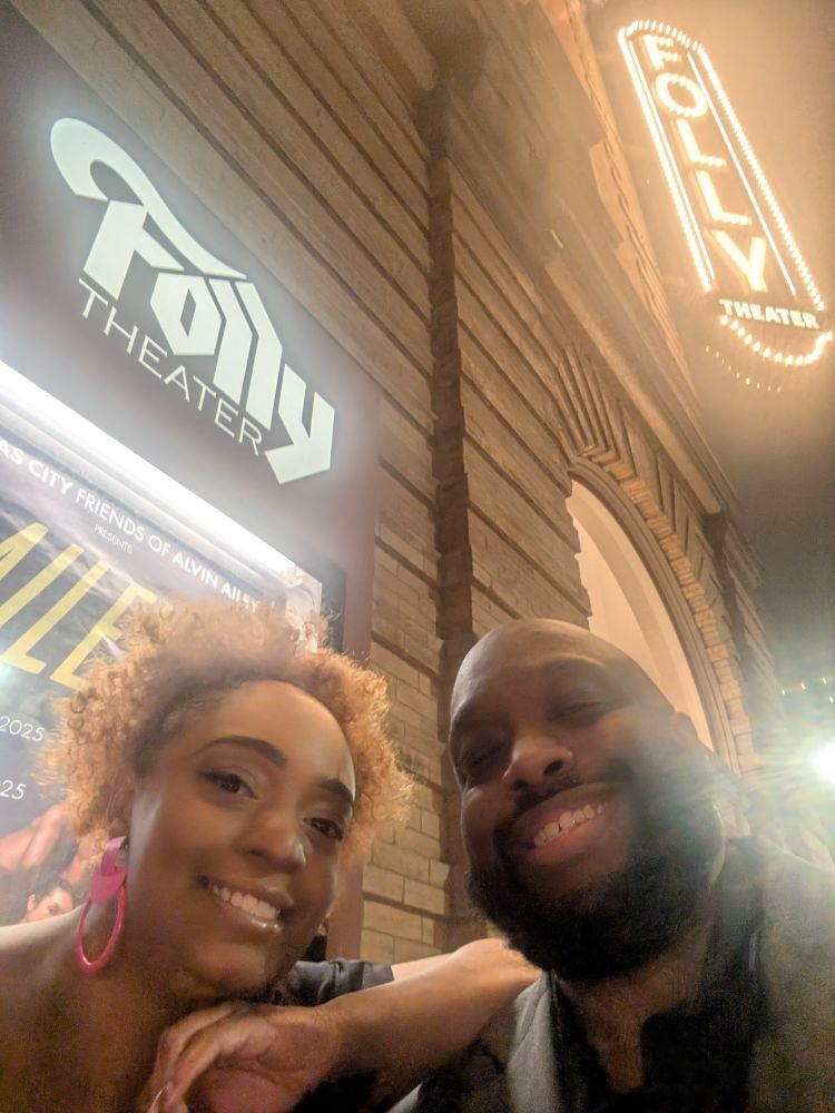 Matthew Williams and Sierra Johnson after the Alvin Ailey Dancers performance at the Folly Theater in Kansas City, Missouri, on April 25th, 2025.