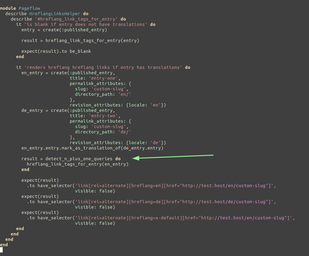 Screenshot of https://github.com/codevise/pageflow/blob/4eccad2cd111d187fbd601f53545fa478b2fdb2d/spec/helpers/pageflow/hreflang_links_helper_spec.rb#L31-L33nplus