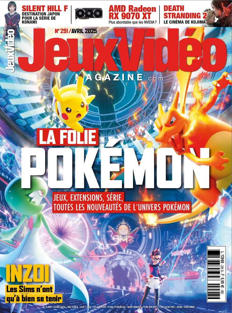 La couverture de Jeux Vidéo Magazine 291 avec une illustration Pokémon.