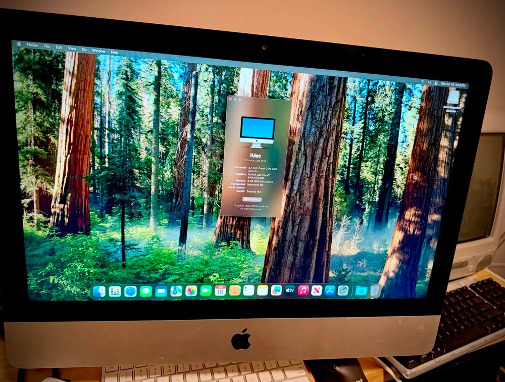 A 13” 2012 iMac running Sequoia.