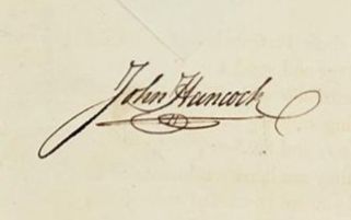 Signature of John Hancock from a partly-printed document, military commission, 1788.