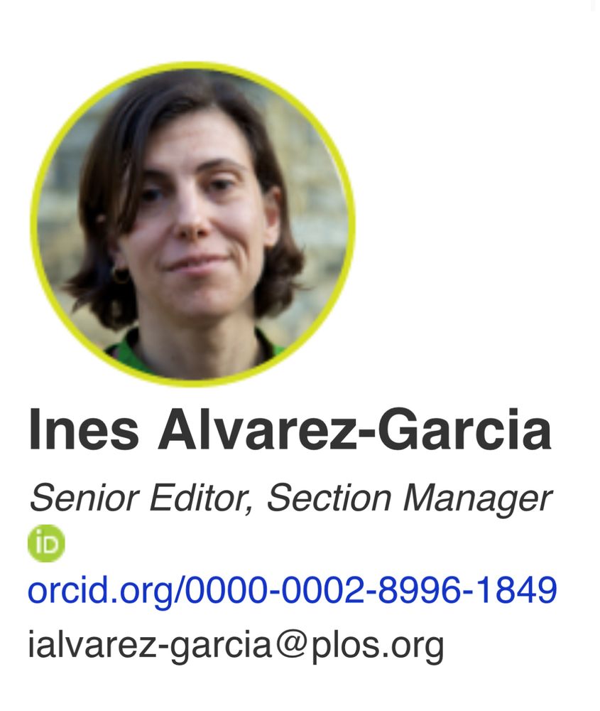Snapshot of the PLOs Biology staff editor page with Ines Alvarez Garcia’s profile