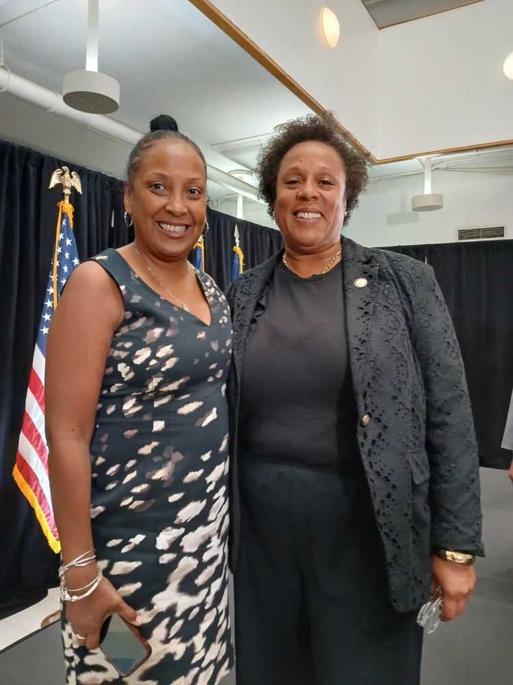 Pardeice McGoy of our Options Institute with Assembly Higher Education Chair Alicia Hyndman