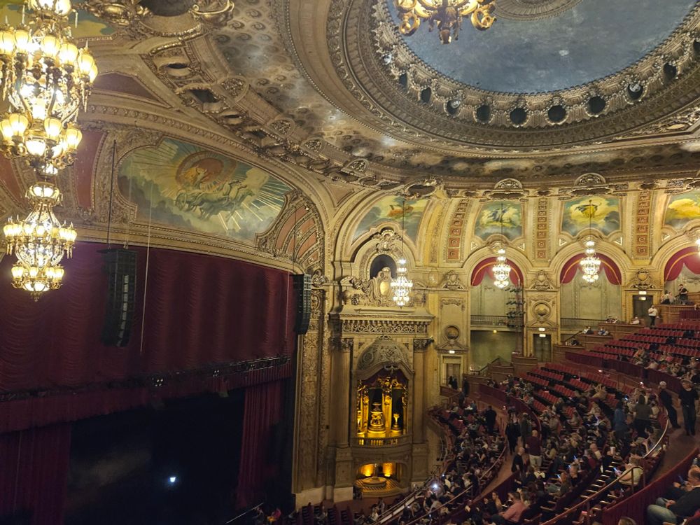 The Chicago Theatre from Box 6. With the stage and chandelier.
