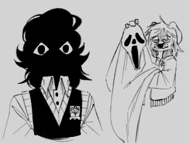 Calvin looking on in horror as he realizes that Bart has murdered the ever so likeable ghostface from dead by daylight