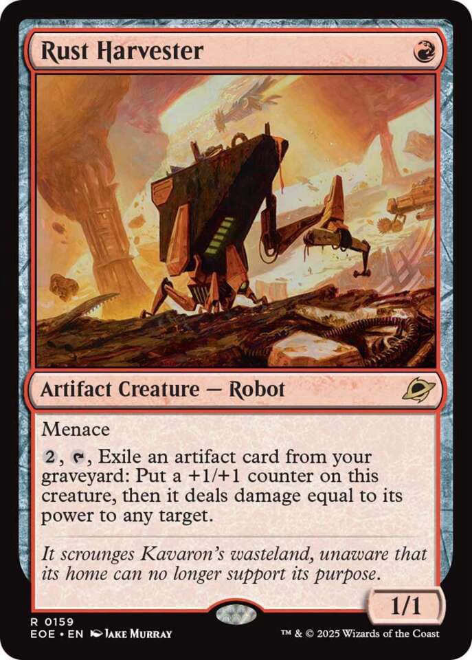 The Magic the gathering card Rust Harvester