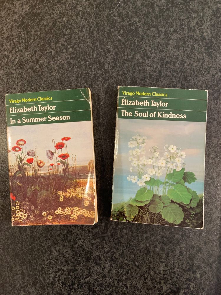 Covers for Virago Modern Classic editions of "In a Summer Season" and "The Soul of Kindness" by Elizabeth Taylor