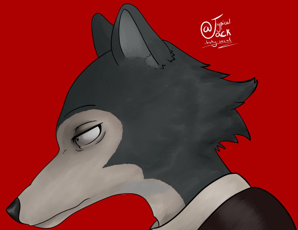 CREDIT FOR REFERENCE: https://www.deviantart.com/ek9000/art/LEGOSHI-824981469
shout out to EK9000 !!

Description: Legoshi from Beastars against a contrasting red background