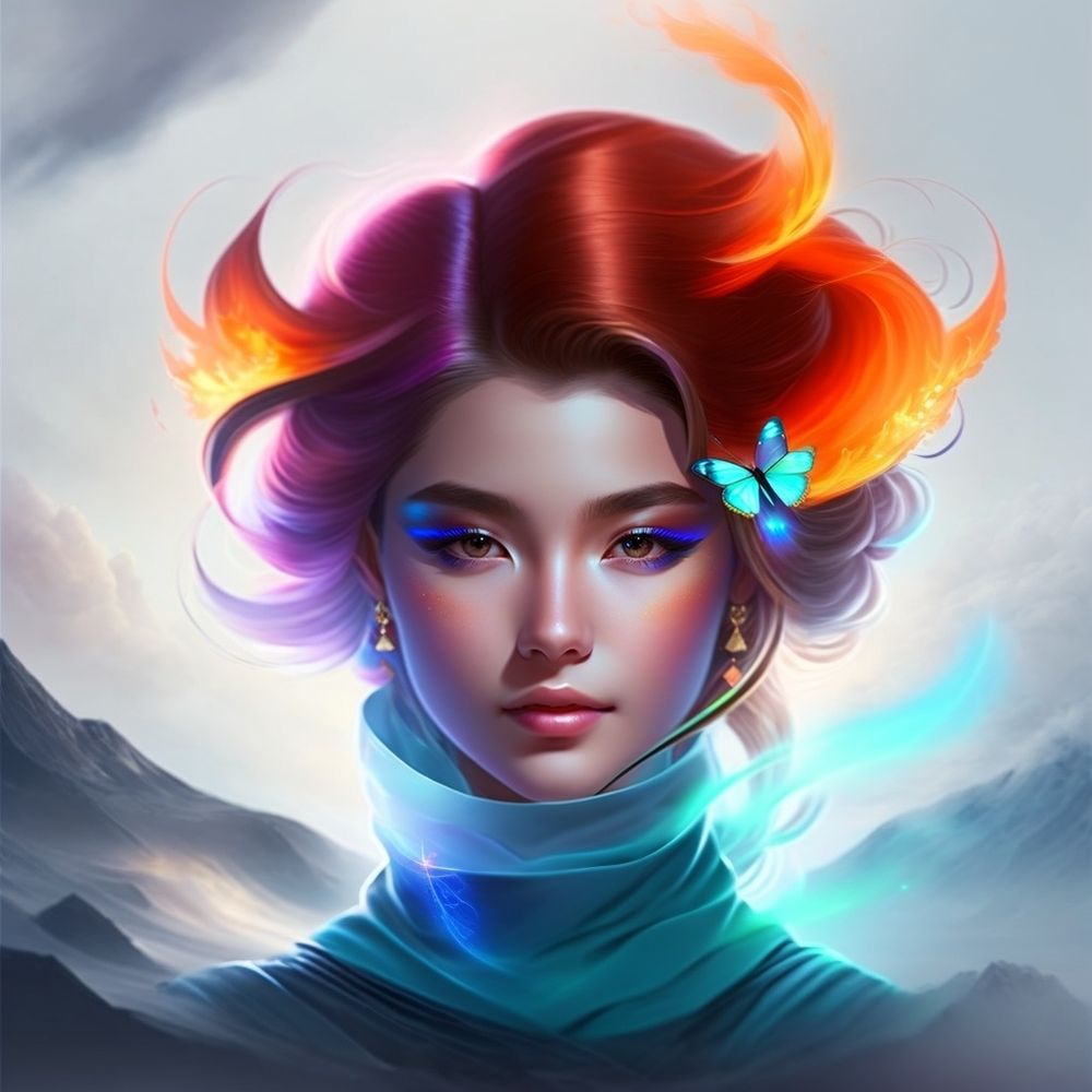 Female fire spirit humanoid