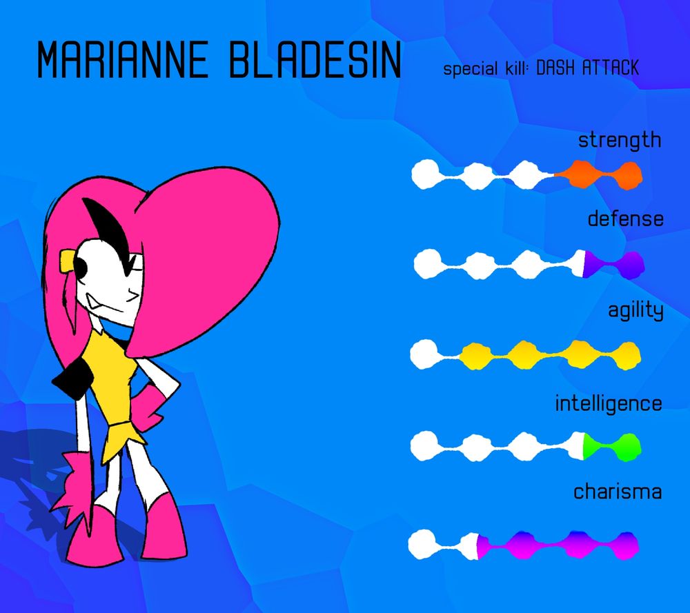 Marianne, a young warrior rebel of heart. Instead of training for the strength, she aims for the mobility and the speed. She has a lot of trouble with her that for this and other reasons
