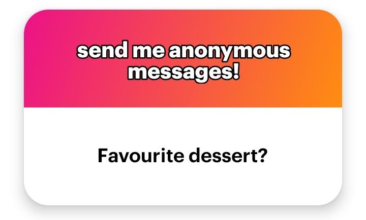A response to an NGL link that reads "favourite dessert?"