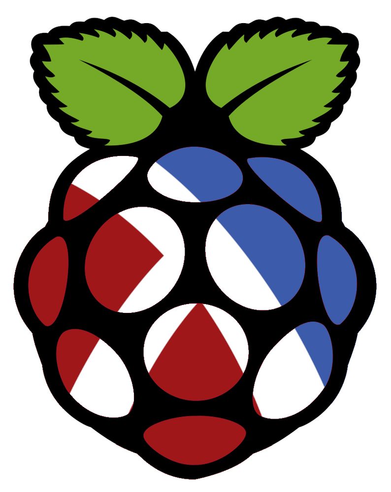 Raspberry Pi logo overlayed over the Racket Logo
