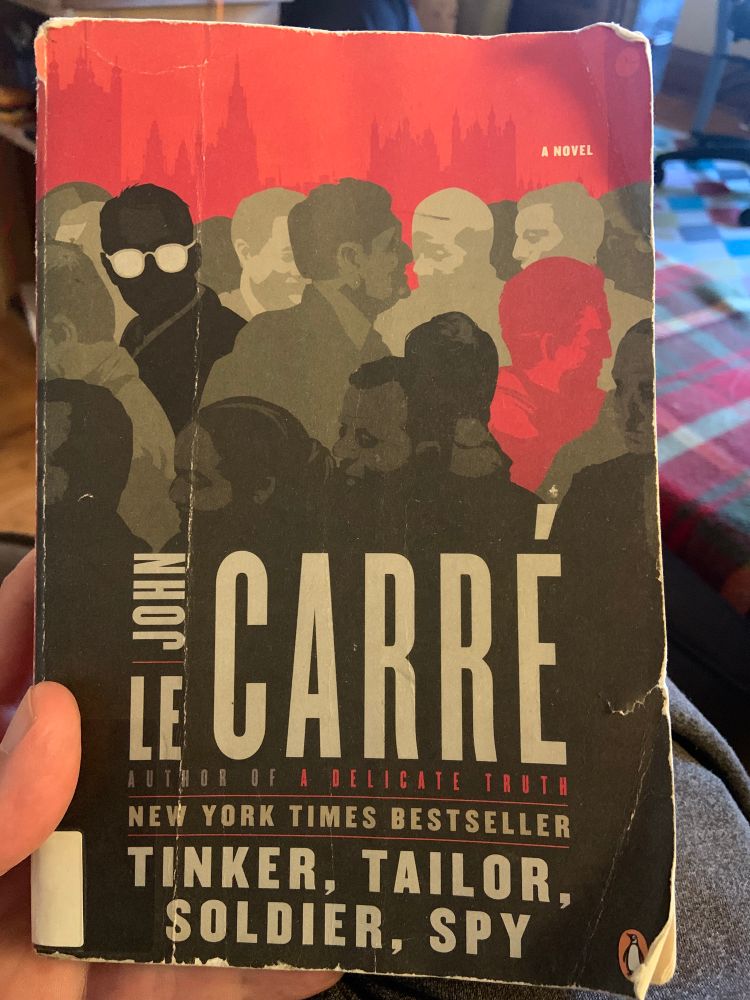 The cover of John Le Carré’s novel, “Tinker, Tailor, Soldier, Spy.” 