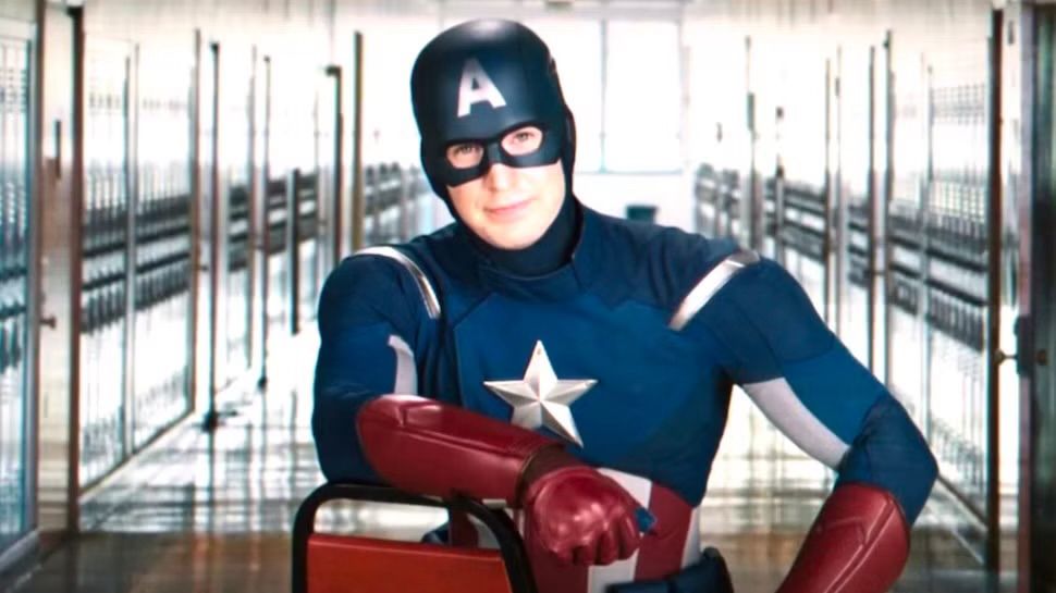 Captain America’s “So you got detention” pose from Spider-Man homecoming 