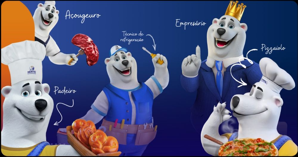 The same mascot, but now in a 3d modern look